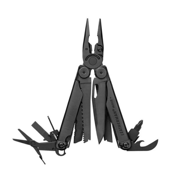 Мультитул Leatherman WAVE PLUS BLACK синтетичний чохол Molle карт. Коробка